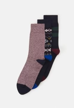 Pier One 3PACK - Socken - Dark Blue, Dark Red, White