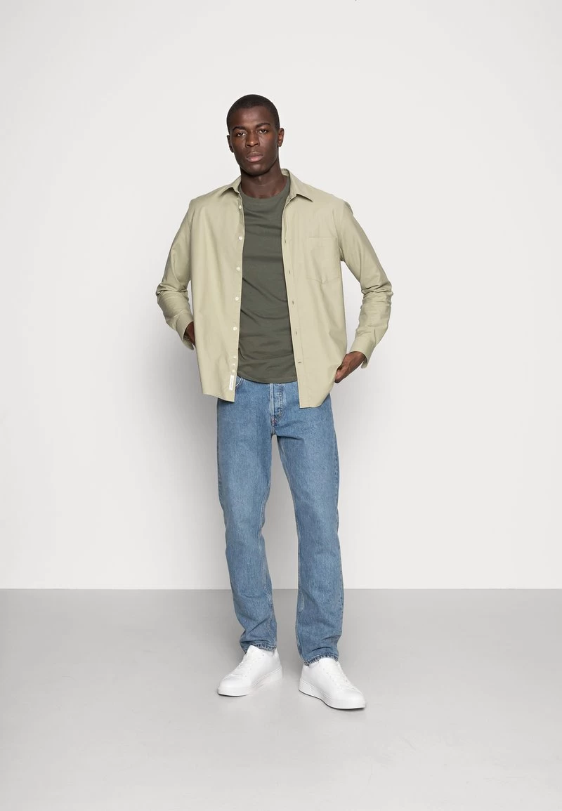 Pier One 3 PACK - T-Shirt Basic - Black/grey/green