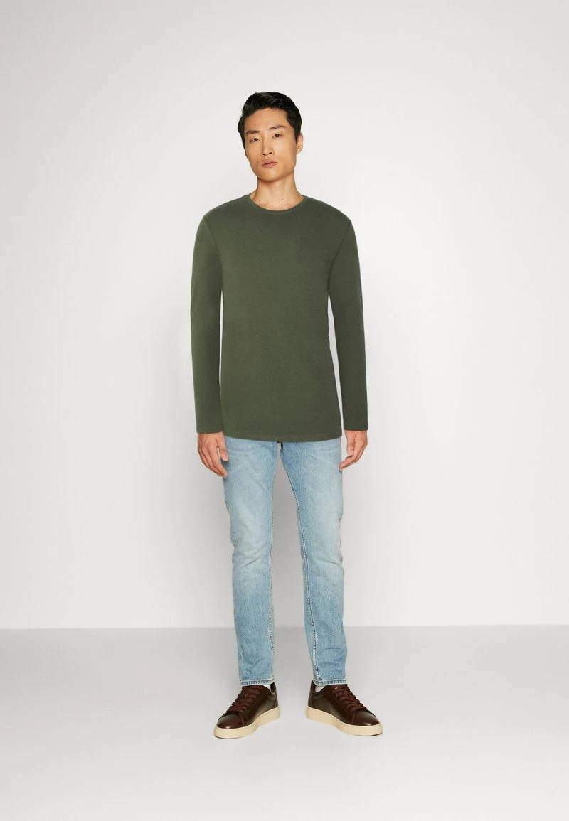Pier One 2 PACK - Langarmshirt - Off-white/dark Green
